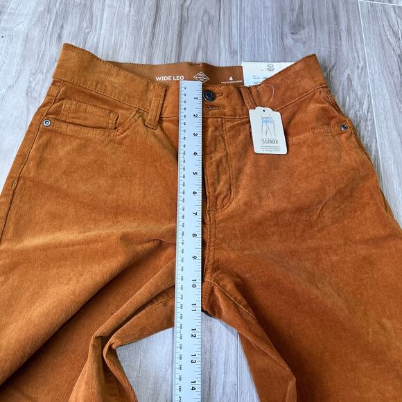 St. John's Bay Womens Mid Rise Wide Leg Corduroy Brown Pant Size 4 - Picture 5 of 12